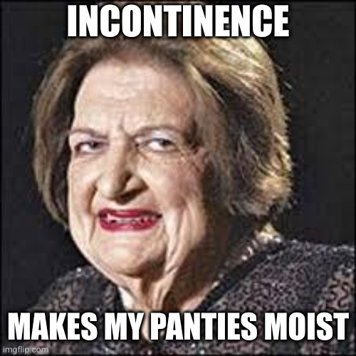 please no | INCONTINENCE; MAKES MY PANTIES MOIST | image tagged in moist | made w/ Imgflip meme maker
