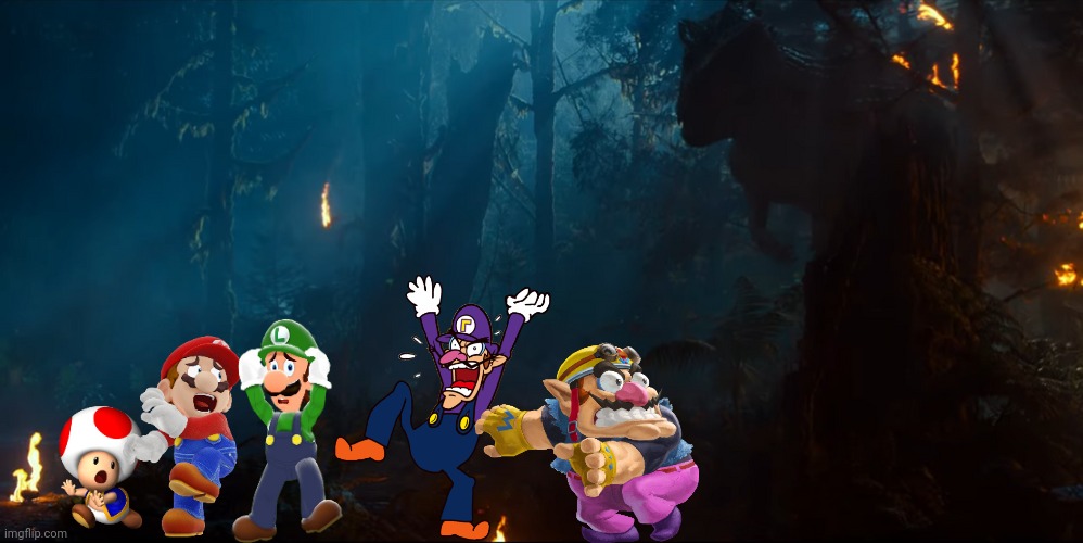 Wario and his friends dies in a Giganotosaurus encounter.mp3 (Remake) | image tagged in jurassic park,jurassic world,dinosaur,wario dies,wario | made w/ Imgflip meme maker