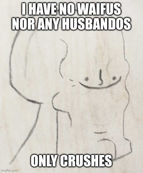 Downvote for fatherfull, upvote for fatherless | I HAVE NO WAIFUS NOR ANY HUSBANDOS; ONLY CRUSHES | image tagged in squidward | made w/ Imgflip meme maker