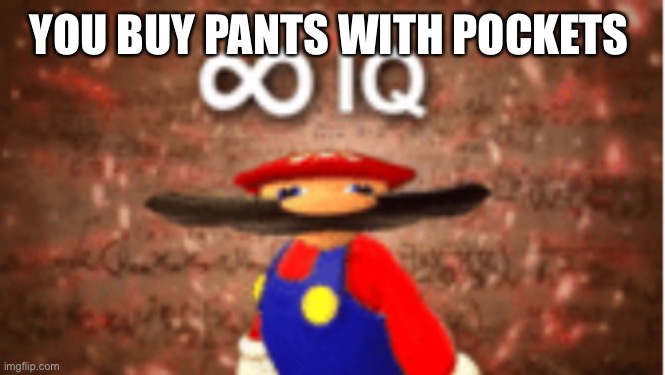 Infinite IQ | YOU BUY PANTS WITH POCKETS | image tagged in infinite iq | made w/ Imgflip meme maker