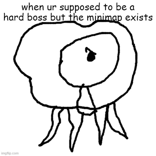 Blank Transparent Square | when ur supposed to be a hard boss but the minimap exists | image tagged in memes,blank transparent square | made w/ Imgflip meme maker