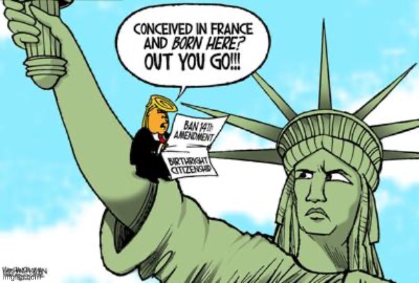 Birthright citizenship | image tagged in birthright citizenship,statue of liberty,trump,conservative hypocrisy,conservative logic,political meme | made w/ Imgflip meme maker