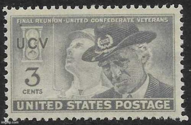 Whose bright idea was it to honor Confederate veterans on a US postage stamp | made w/ Imgflip meme maker