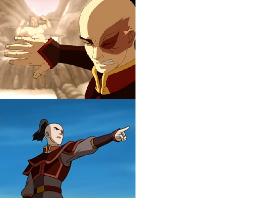 Drake Hotline Bling but its Prince Zuko Blank Meme Template