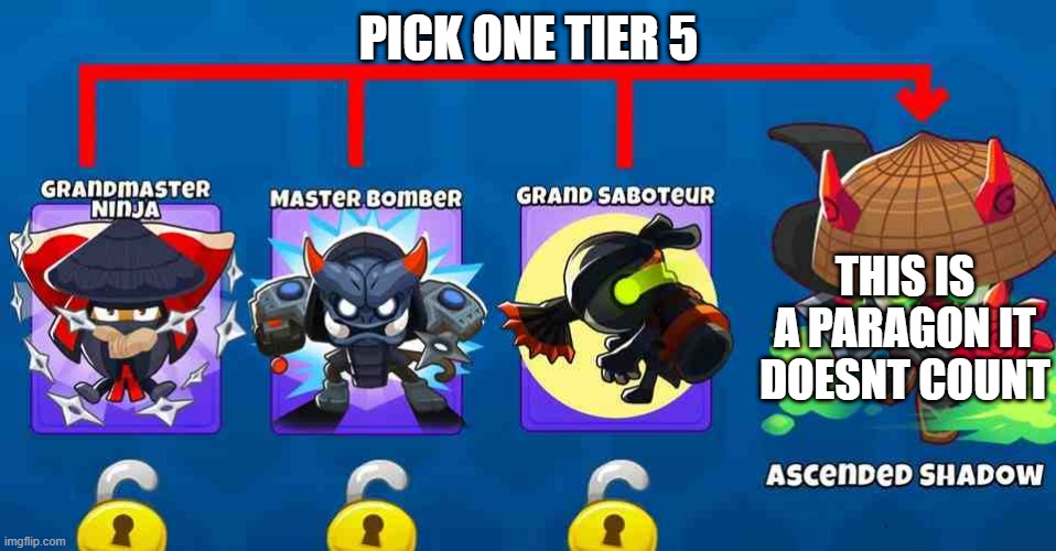 PICK ONE TIER 5; THIS IS A PARAGON IT DOESNT COUNT | made w/ Imgflip meme maker
