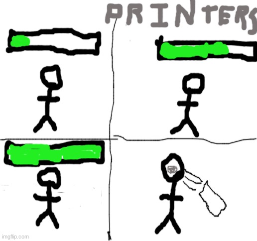 Printers be like | image tagged in blank white template | made w/ Imgflip meme maker