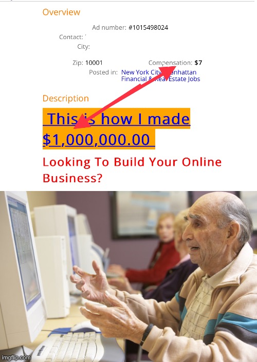 image tagged in old man computer confused,internet scam | made w/ Imgflip meme maker