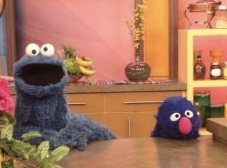 High Quality Cookie Monster and Grover Blank Meme Template