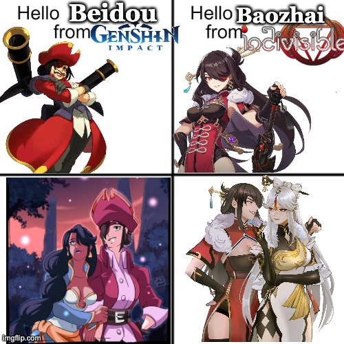 hello person from | Beidou; Baozhai | image tagged in hello person from | made w/ Imgflip meme maker