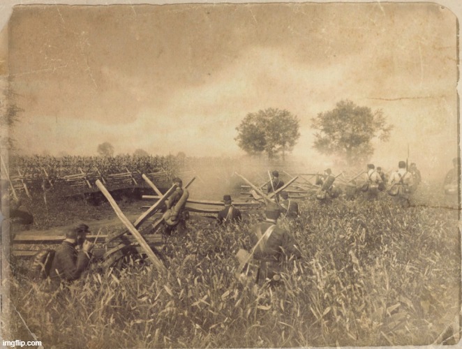 Unidentified Civil War soldiers (most likely Union), most likely taken at Antietam | made w/ Imgflip meme maker