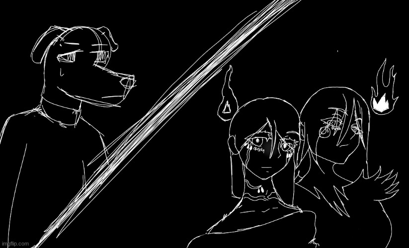 Sarah and Shotono VS their uncle who killed them both in a dog mask | made w/ Imgflip meme maker