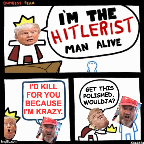 You can't spell 'Hitlerist' without 'Hit list'. | image tagged in memes,hitlerist man alive,trump supporters | made w/ Imgflip meme maker
