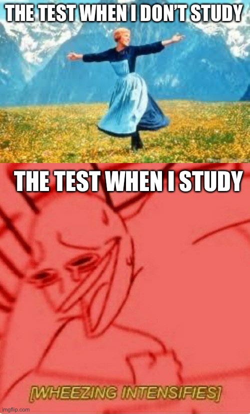  THE TEST WHEN I DON’T STUDY; THE TEST WHEN I STUDY | image tagged in memes,look at all these,wheeze | made w/ Imgflip meme maker