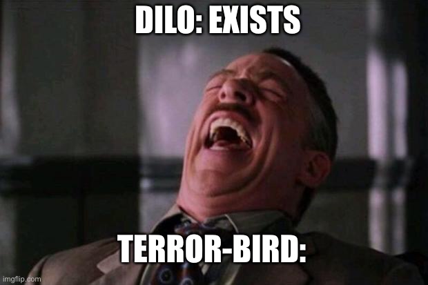 If the ISLE was like... | DILO: EXISTS; TERROR-BIRD: | image tagged in spider man boss | made w/ Imgflip meme maker