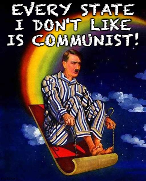 Random Hitler | EVERY STATE I DON'T LIKE IS COMMUNIST! | image tagged in random hitler | made w/ Imgflip meme maker