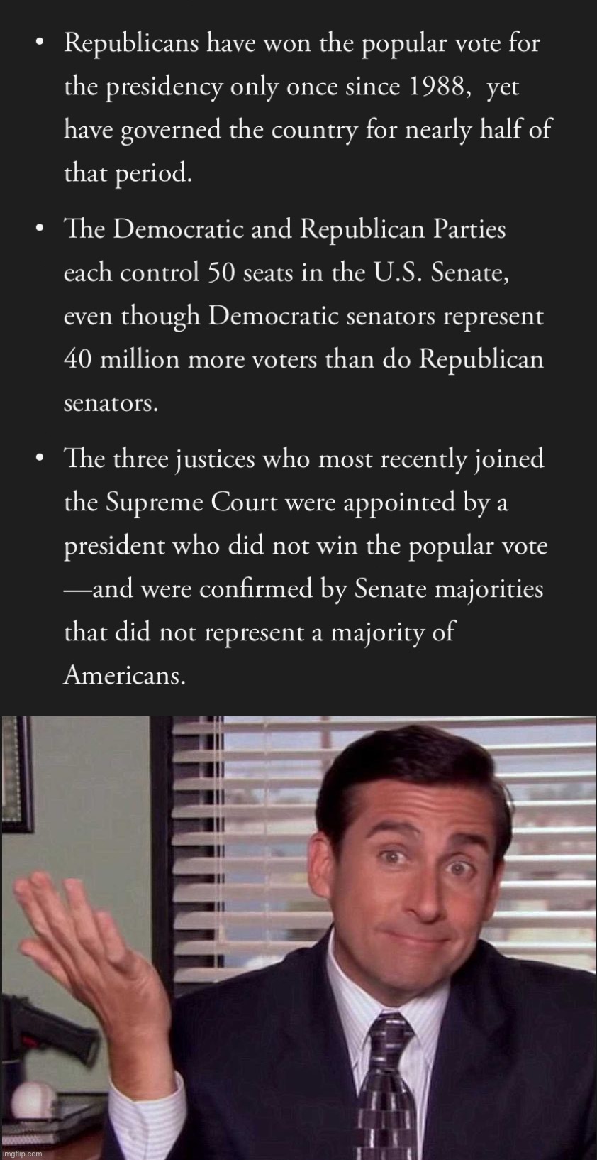 image tagged in countermajoritarianism,michael scott | made w/ Imgflip meme maker
