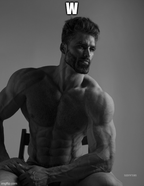 Giga Chad | W | image tagged in giga chad | made w/ Imgflip meme maker