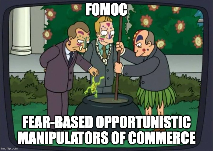FOMOC | FOMOC; FEAR-BASED OPPORTUNISTIC MANIPULATORS OF COMMERCE | image tagged in voodoo economists | made w/ Imgflip meme maker
