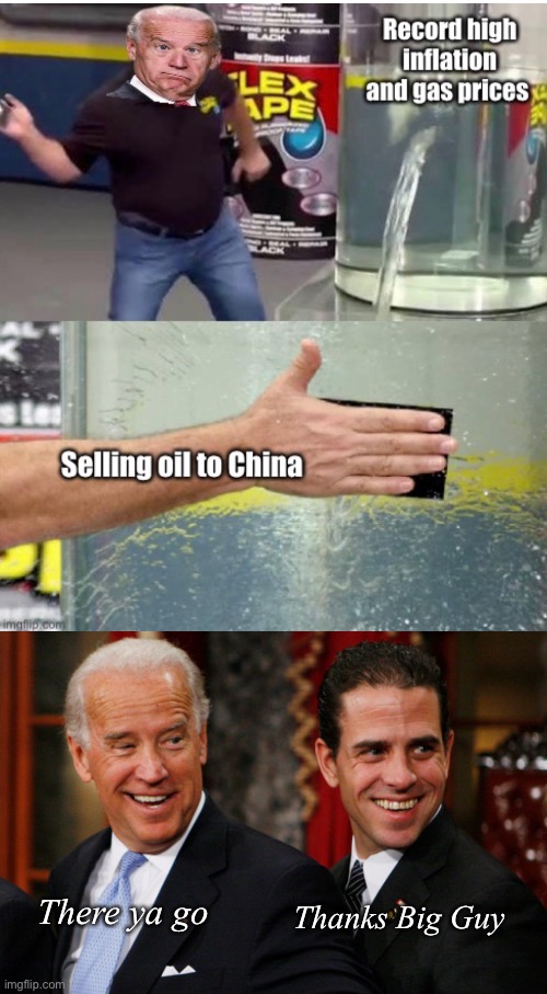 Big guy is a financial genius | Thanks Big Guy; There ya go | image tagged in hunter biden crack head,phil swift that's a lotta damage flex tape/seal,politics lol,derp,memes | made w/ Imgflip meme maker