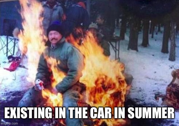 LIGAF | EXISTING IN THE CAR IN SUMMER | image tagged in memes,ligaf | made w/ Imgflip meme maker