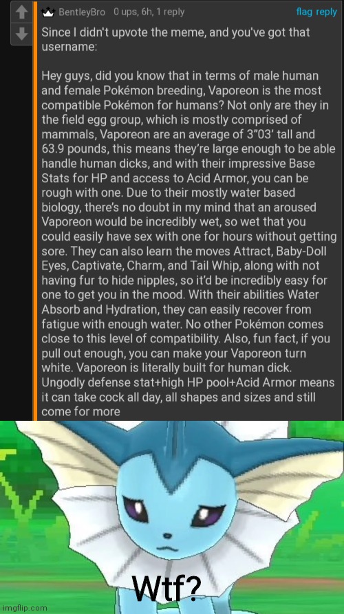 Wtf? | image tagged in vaporeon sad,wtf | made w/ Imgflip meme maker