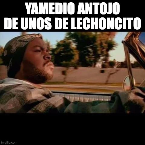 lechoncito | YAMEDIO ANTOJO DE UNOS DE LECHONCITO | image tagged in ice cube today was a good day | made w/ Imgflip meme maker
