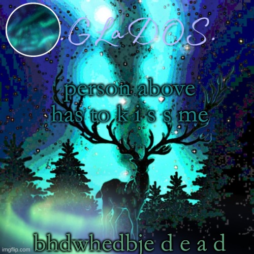 person above has to k i s s me; bhdwhedbje d e a d | image tagged in aurora borealis | made w/ Imgflip meme maker