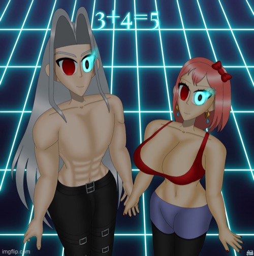 Sayori and Sephiroth | 3+4=5 | image tagged in sayori and sephiroth | made w/ Imgflip meme maker