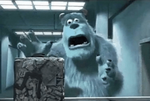 Sully finds the cube Blank Meme Template