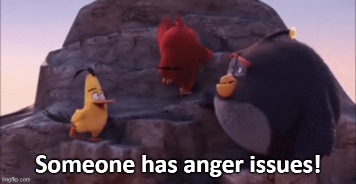 Anger issues | image tagged in anger issues,templates,angry birds | made w/ Imgflip meme maker