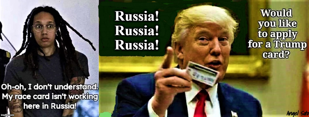 basketball prisoner in Russia needs Trump card | image tagged in basketball meme,political humor,trump,race card,russia,don't do drugs | made w/ Imgflip meme maker