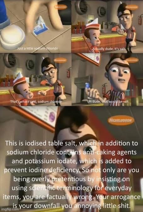 Sodium chloride | image tagged in sodium chloride | made w/ Imgflip meme maker