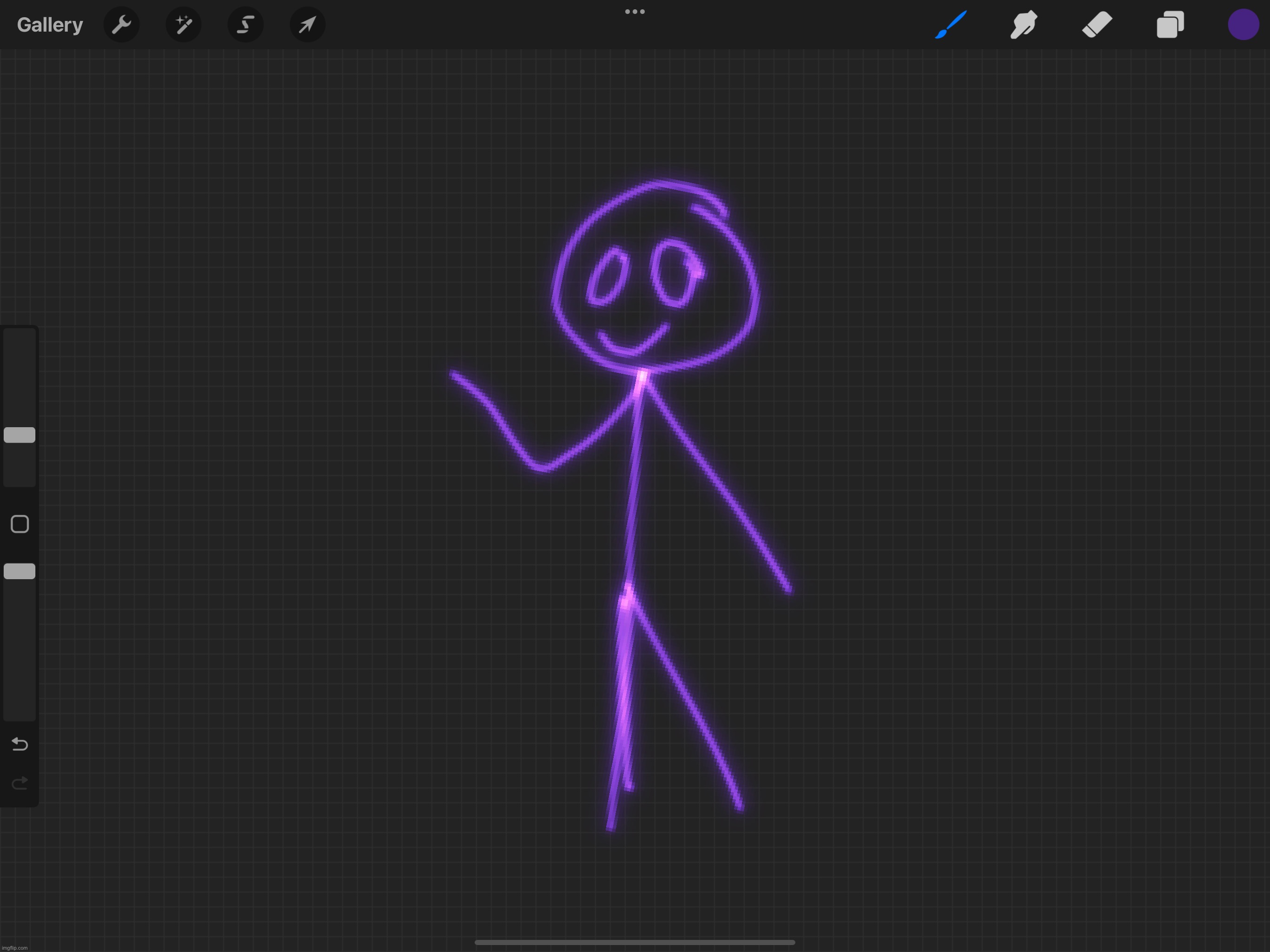 GUYS LOOK I HAVE A NEW OC CALLED PURPLE STICK FIGURE AHHSHHAHA | made w/ Imgflip meme maker