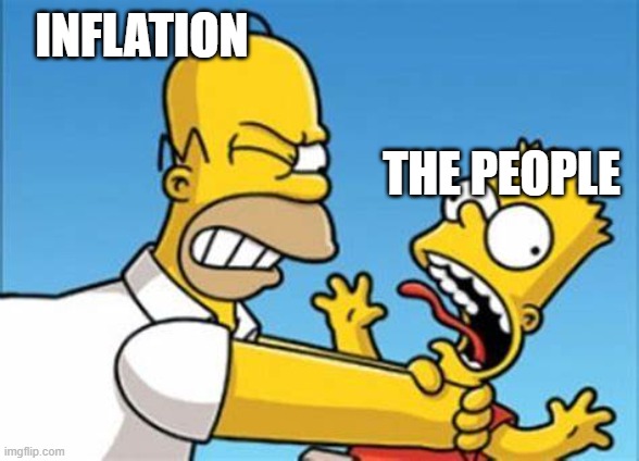 Money flys out of your pocket | INFLATION; THE PEOPLE | image tagged in economy,inflation,the simpsons | made w/ Imgflip meme maker