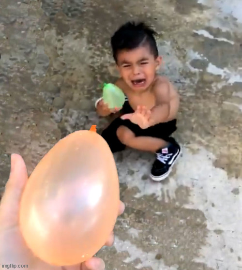 Kid scared of balloon | image tagged in kid scared of balloon | made w/ Imgflip meme maker