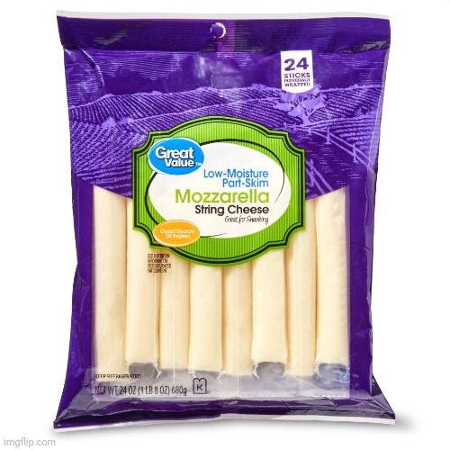 Great Value Mozzarella String Cheese | image tagged in great value mozzarella string cheese | made w/ Imgflip meme maker