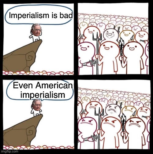 Cliff Announcement | Imperialism is bad; Even American imperialism | image tagged in cliff announcement | made w/ Imgflip meme maker
