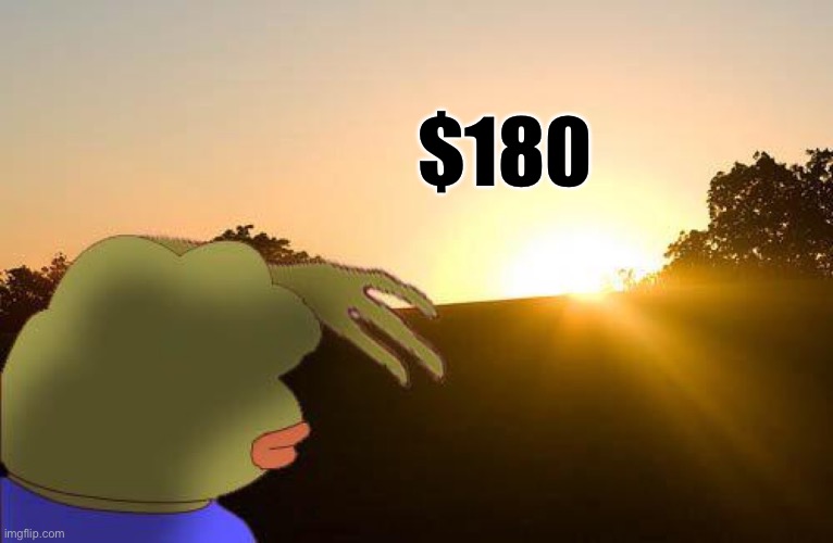 When $180 | $180 | image tagged in gamestop,stock market,funny memes | made w/ Imgflip meme maker