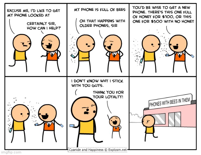 Bee phones | image tagged in bees,bee,cyanide and happiness,phones,comics,comics/cartoons | made w/ Imgflip meme maker