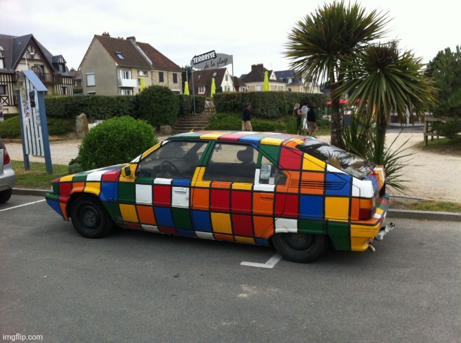 My Custom Template: Rubik's cube car | image tagged in rubik's cube car,rubik's cube,templates,template,custom template,rubiks cube | made w/ Imgflip meme maker