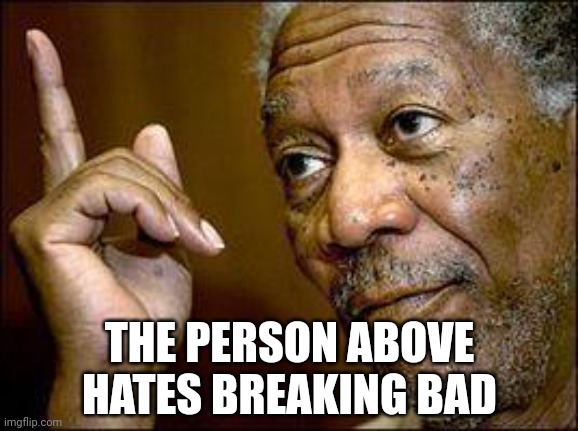 He's Right You Know | THE PERSON ABOVE HATES BREAKING BAD | image tagged in he's right you know | made w/ Imgflip meme maker