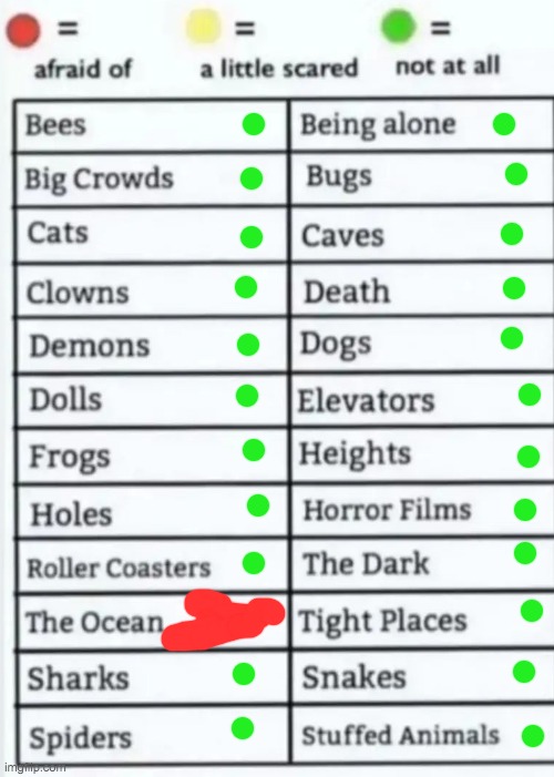 I mean occasionally a horror movie will jumpscare me but I enjoy them ._. goofy ahh option | image tagged in things to be afraid of lol | made w/ Imgflip meme maker