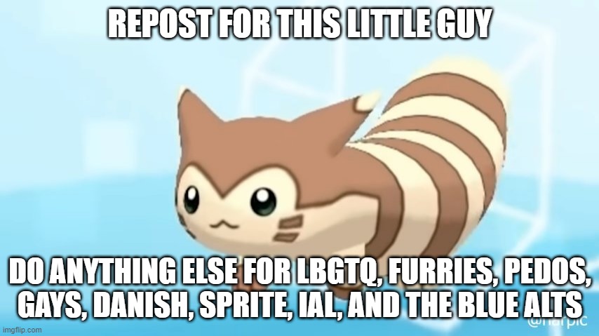 Furret Walcc | REPOST FOR THIS LITTLE GUY; DO ANYTHING ELSE FOR LBGTQ, FURRIES, PEDOS, GAYS, DANISH, SPRITE, IAL, AND THE BLUE ALTS | image tagged in furret walcc | made w/ Imgflip meme maker