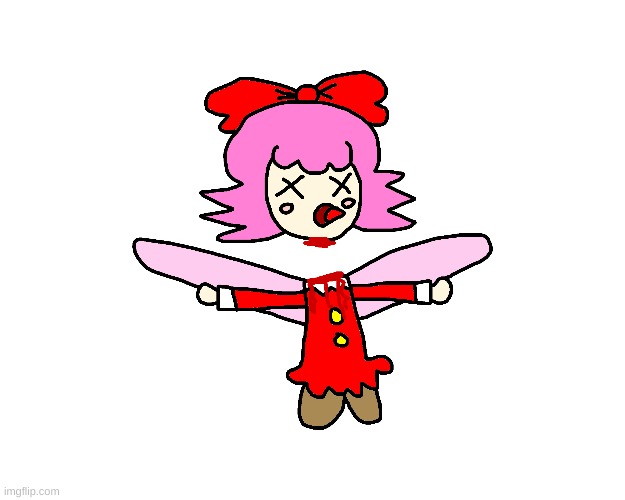 Ribbon is decapitated but needs to be recovered | image tagged in ribbon,blood,gore,funny,cute,death | made w/ Imgflip meme maker