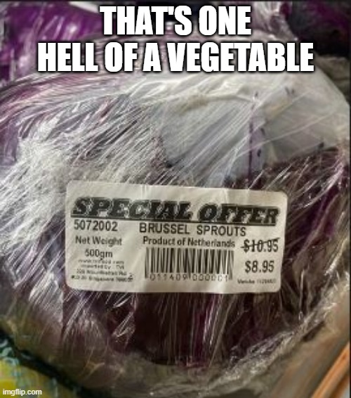 HUGE | THAT'S ONE HELL OF A VEGETABLE | image tagged in you had one job | made w/ Imgflip meme maker