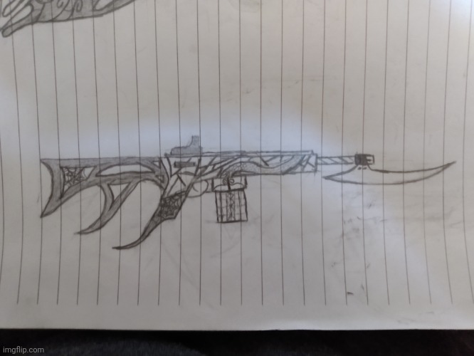 I tried to base this off of an AR 15 but the mag didn't go well | image tagged in gun,drawing | made w/ Imgflip meme maker