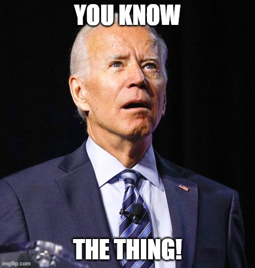 Joe Biden | YOU KNOW; THE THING! | image tagged in joe biden | made w/ Imgflip meme maker