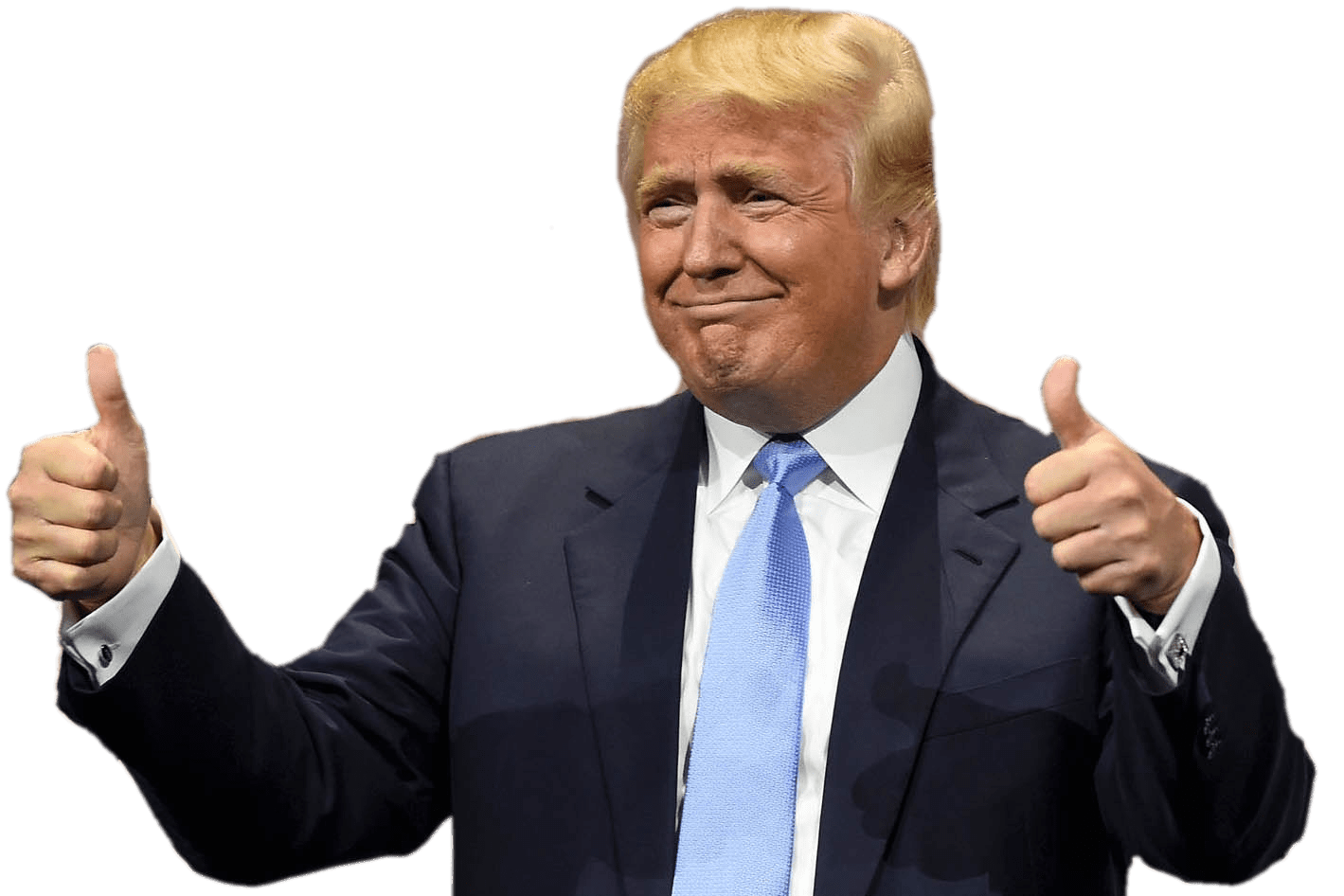 Trump thumbs up with transparency Blank Meme Template