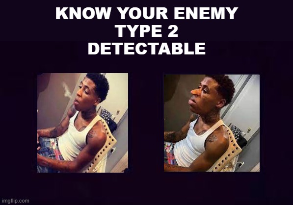 little mandela catalogue meme i made | KNOW YOUR ENEMY
TYPE 2
DETECTABLE | made w/ Imgflip meme maker