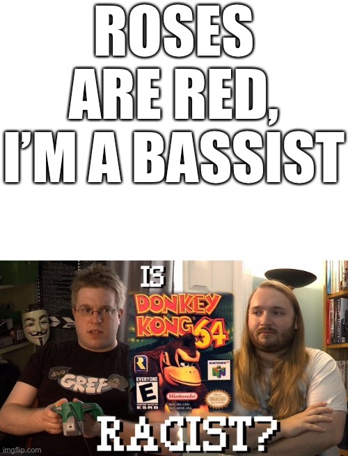 ROSES ARE RED, I’M A BASSIST | image tagged in blank white template | made w/ Imgflip meme maker